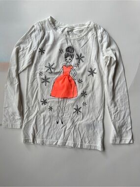 Cherokee Girls Graphic Snowflake Top Size M 7-8